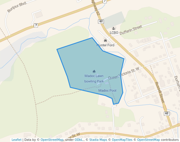 walking in Whytock Park map in Madoc