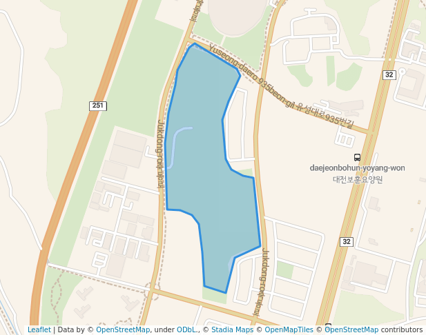 walking in 죽동근린공원 map in Daejeon