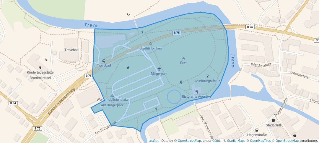 walking in Bürgerpark map in Bad Oldesloe
