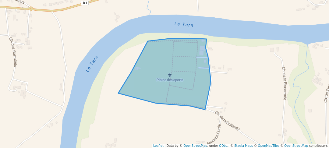 walking in Plaine des sports map in Albi