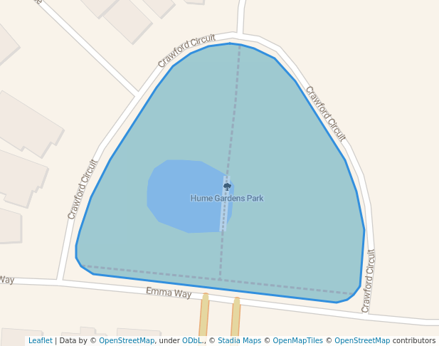 walking in Hume Gardens Park map in Glenroy