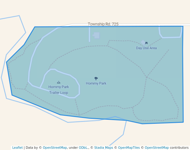 walking in Hommy Park map in Hythe