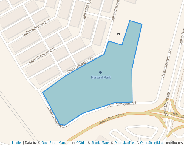 walking in Harvard Park map in Kampar