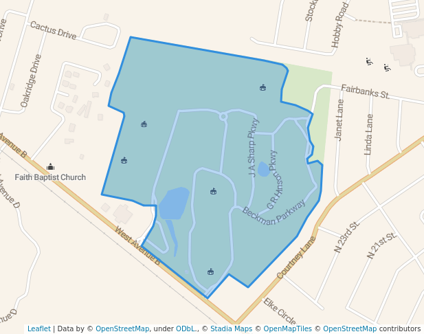 walking in Copperas Cove City Park map in Copperas Cove