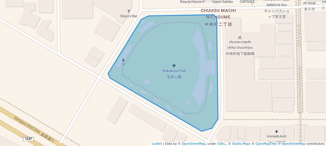 walking in Wakakusa Park map in Oita