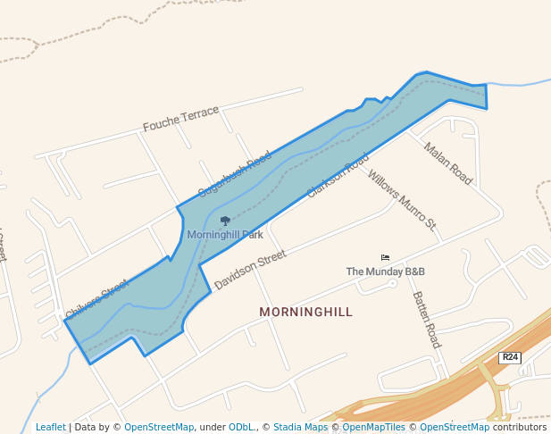 walking in Morninghill Park map in Germiston