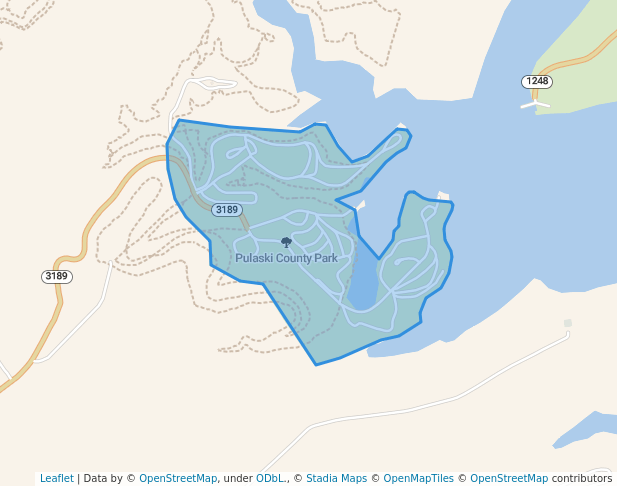 walking in Pulaski County Park map in Nancy