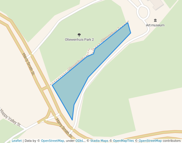 walking in Oliewenhuis Park 1 map in Bloemfontein