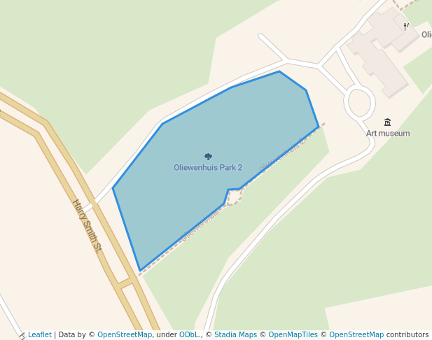 walking in Oliewenhuis Park 2 map in Bloemfontein