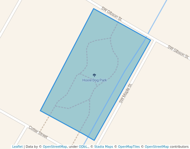 walking in Hoxie Dog Park map in Hoxie