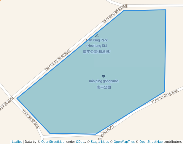 walking in 南平公園 map in Taichung