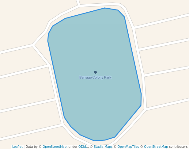 walking in Barrage Colony Park map in Hyderabad