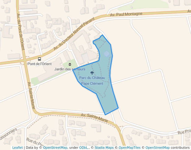 walking in Parc du Château Pape Clément map in Pessac