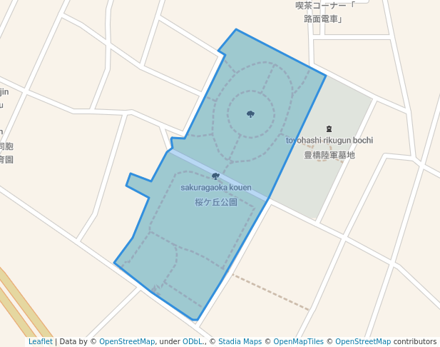 walking in 桜ケ丘公園 map in Toyohashi