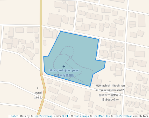 walking in 大口公園 map in Toyohashi