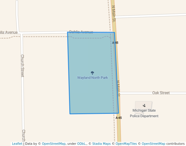 walking in Wayland North Park map in Wayland