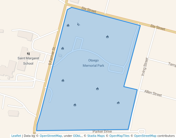 walking in Otsego Memorial Park map in Otsego
