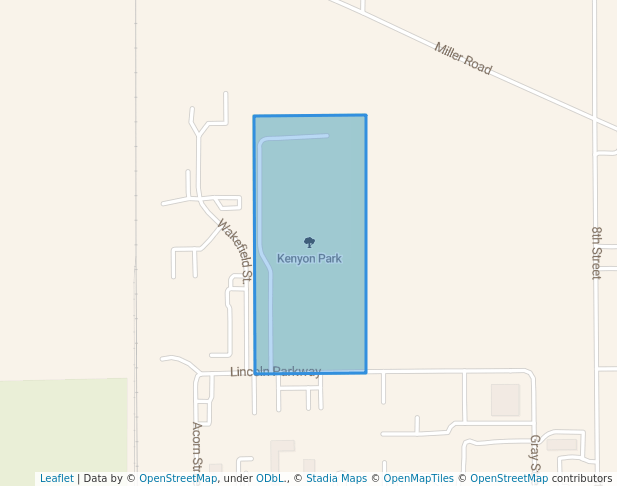 walking in Kenyon Park map in Plainwell