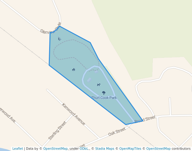 walking in Thurl Cook Park map in Plainwell