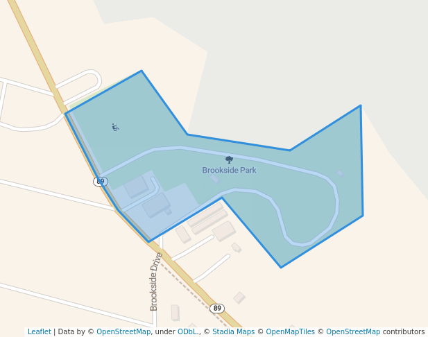 walking in Brookside Park map in Otsego