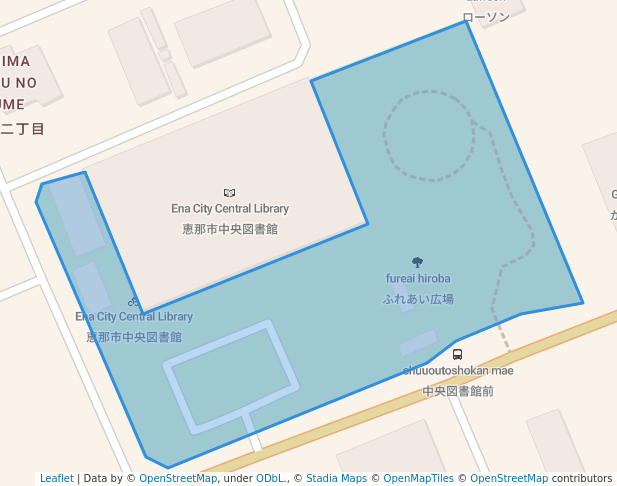 ふれあい広場 in Ena | Map and Routes