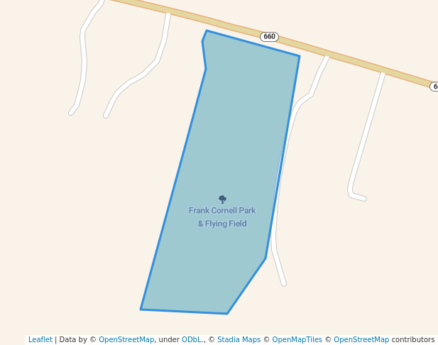 walking in Frank Cornell Park & Flying Field map in Mount Washington