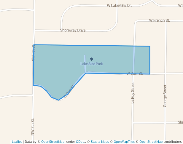 walking in Lake Side Park map in Fairfield