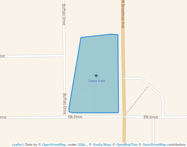 walking in Teeter Park map in Riverton