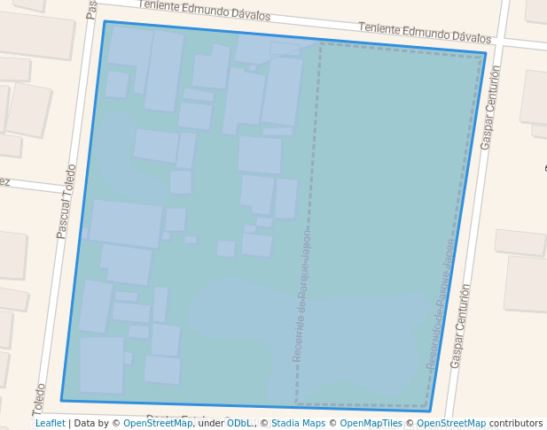 walking in Plaza Japon map in Asunción