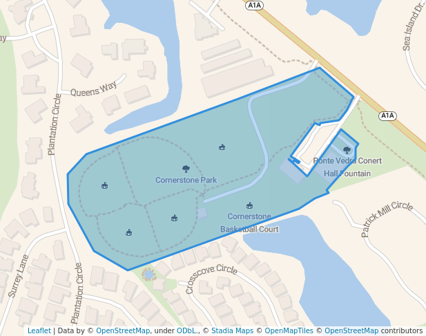 walking in Cornerstone Park map in Ponte Vedra Beach