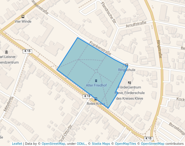 walking in Alter Friedhof map in Kleve