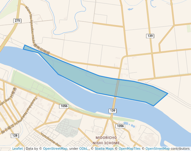 walking in 石狩川河川敷公園 map in Ebetsu