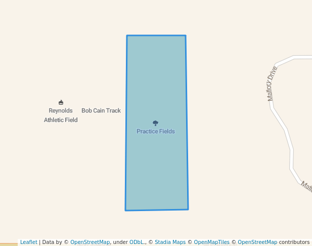 walking in Practice Fields map in Chariton