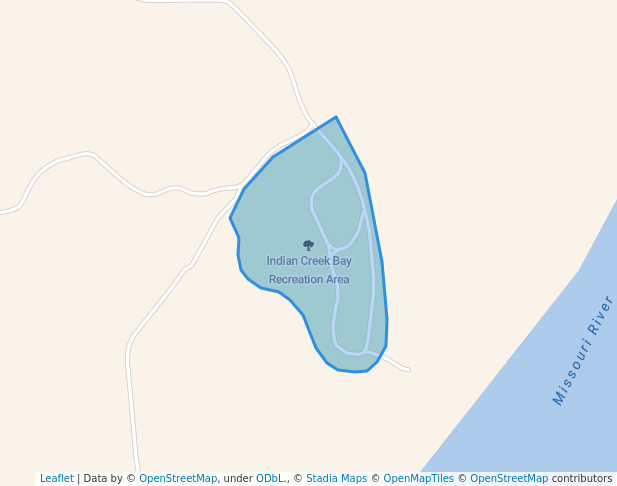 walking in Indian Creek Bay Recreation Area map in Williston