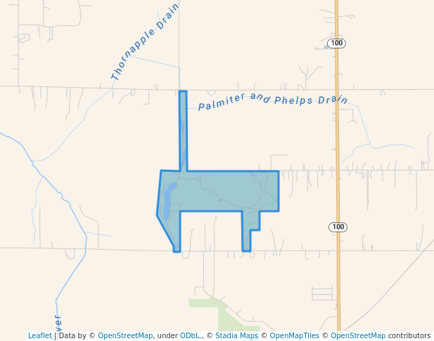 walking in Fox Memorial Park map in Potterville