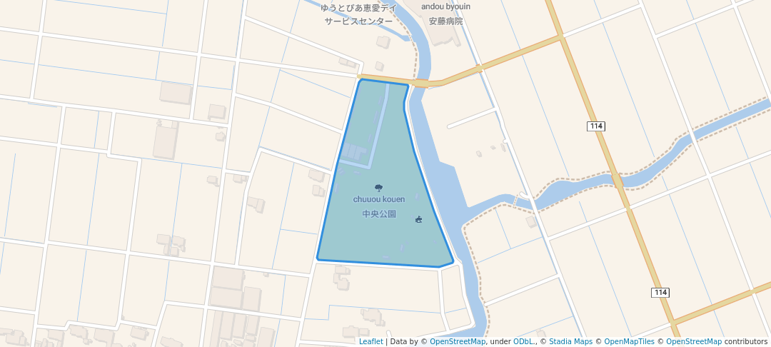 walking in 中央公園 map in Aisai