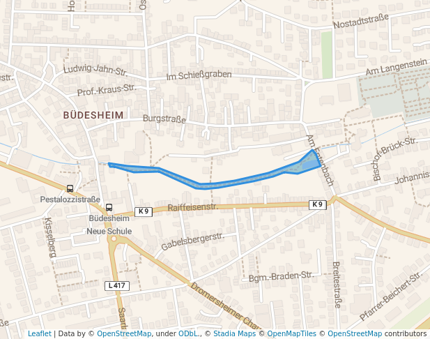 walking in Park am Entenbach map in Bingen am Rhein