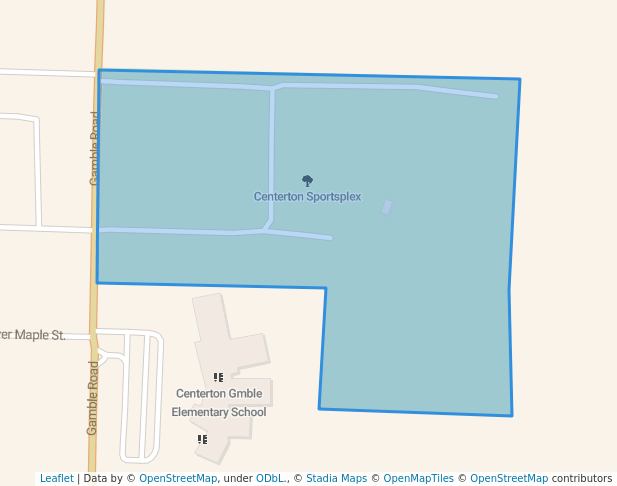 walking in Centerton Sportsplex map in Centerton