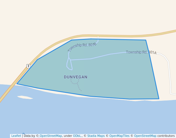 walking in Dunvegan Provincial Park map in Rycroft