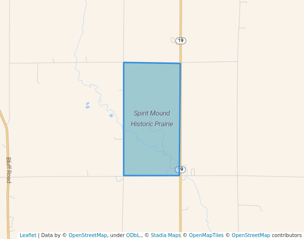 walking in Spirit Mound Historic Prairie map in Vermillion