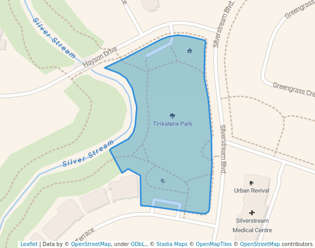 walking in Tirikatene Park map in Kaiapoi