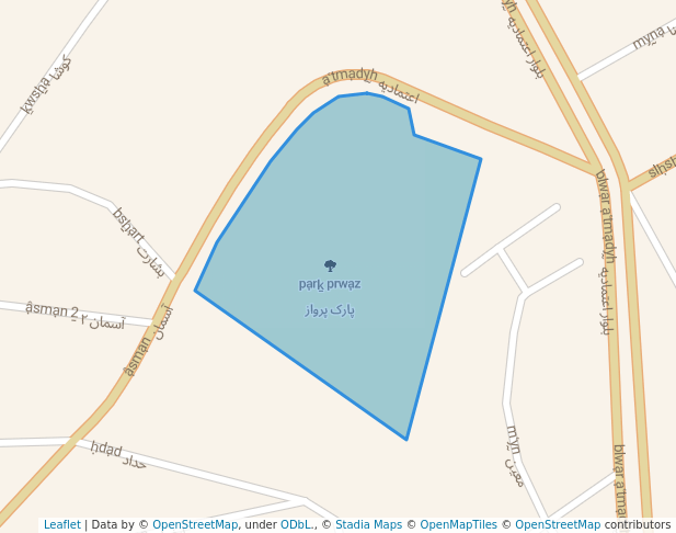walking in پارک پرواز map in Hamedan