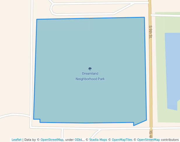 walking in Dreamland Neighborhood Park map in Immokalee