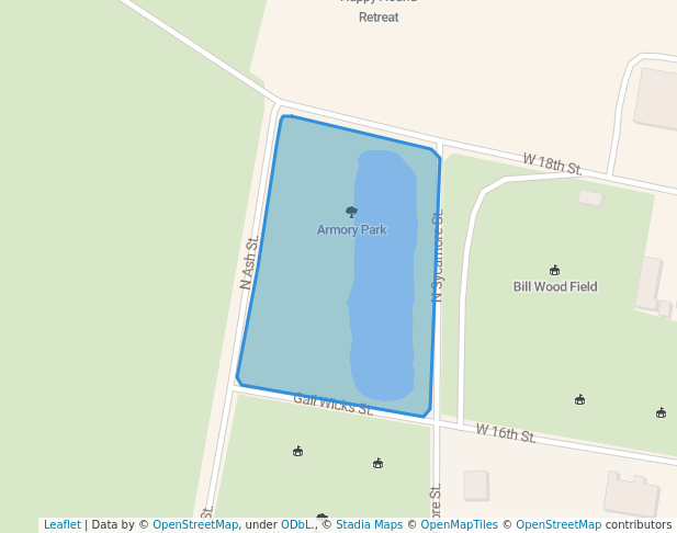 walking in Armory Park map in North Platte