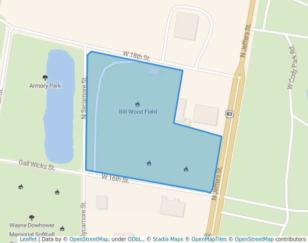 walking in Dowhower Softball Complex map in North Platte