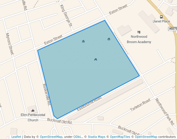 walking in Northwood Park map in Stoke-on-Trent