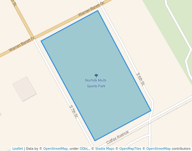 walking in Norfolk Multi-Sports Park map in Hannibal