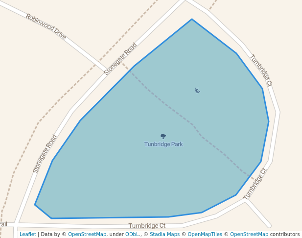 walking in Tunbridge Park map in Algonquin