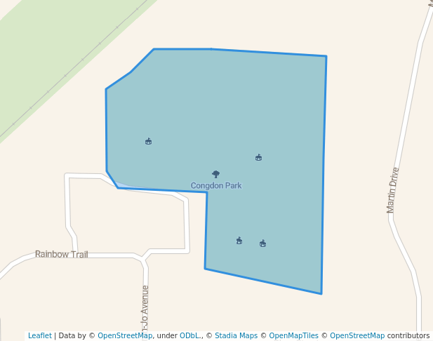 walking in Congdon Park map in Trail Creek