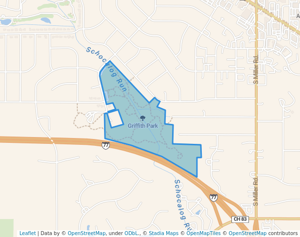walking in Fort Island and Grffith Park map in Fairlawn